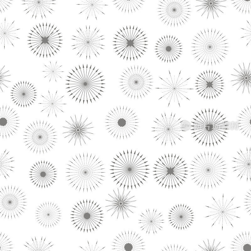 Set of Starbursts Symbols Seamless Pattern